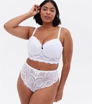 New Look Curves White Scallop Lace Thong